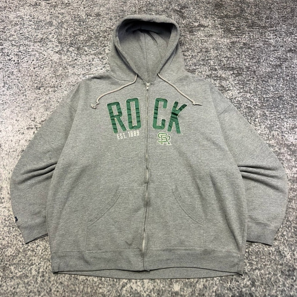 Vintage Slippery Rock University Jansport Zip Up Hoodie Mens XXL Gray Collegiate